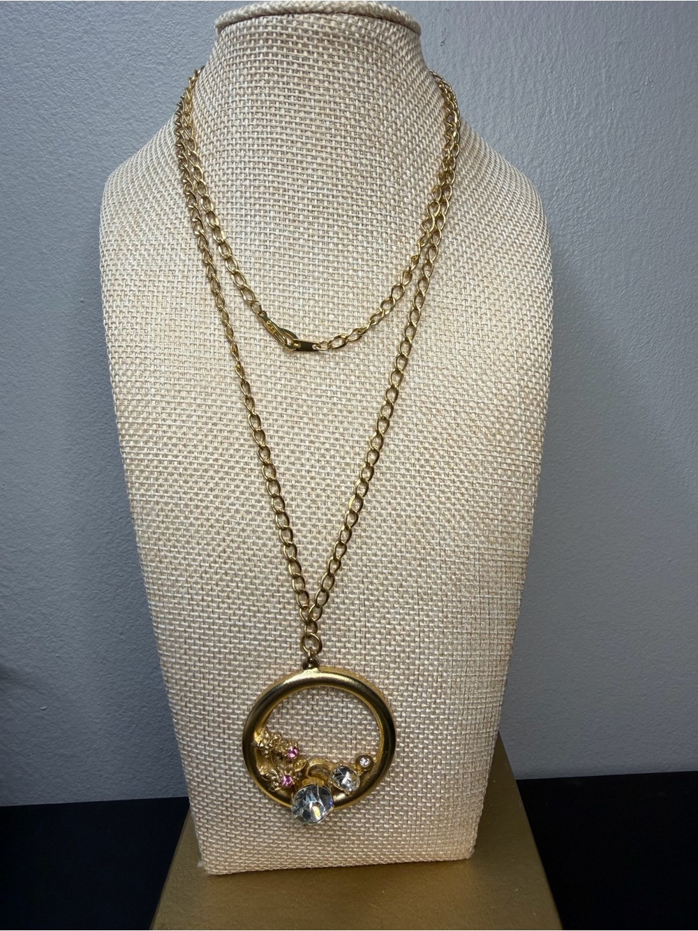 Gold-Tone Circle Pendant Necklace